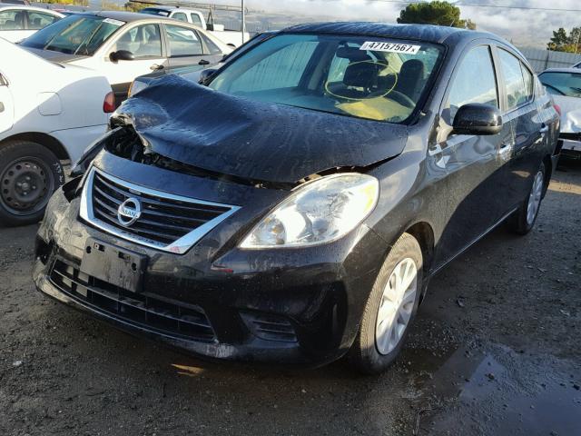 3N1CN7APXDL894569 - 2013 NISSAN VERSA S BLACK photo 2