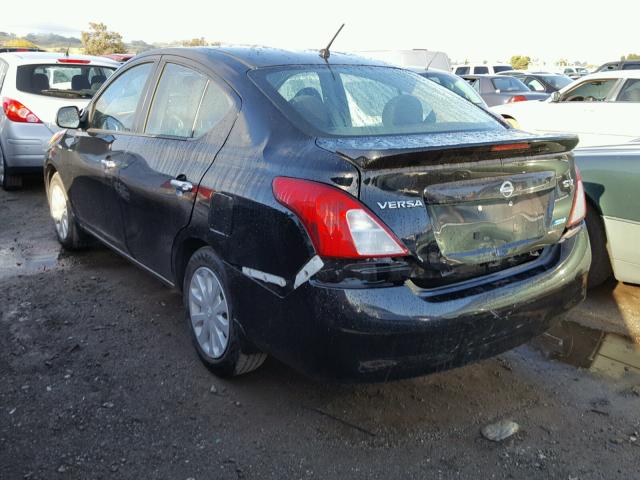 3N1CN7APXDL894569 - 2013 NISSAN VERSA S BLACK photo 3