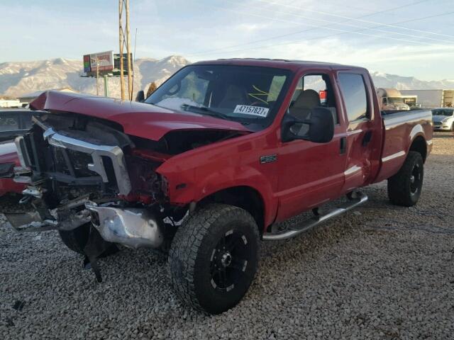 3FTSW31S01MA79631 - 2001 FORD F350 SRW S RED photo 2