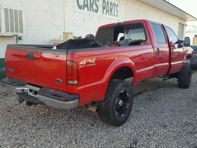 3FTSW31S01MA79631 - 2001 FORD F350 SRW S RED photo 4