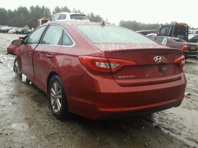 5NPE24AF1FH151645 - 2015 HYUNDAI SONATA SE RED photo 3