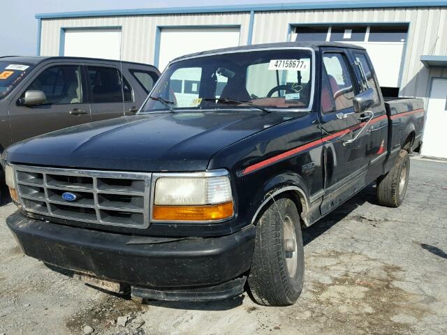 1FTEX14N5PKB16662 - 1993 FORD F150 BLACK photo 2