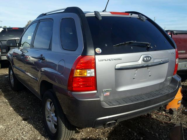 KNDJE723987491564 - 2008 KIA SPORTAGE E GRAY photo 3