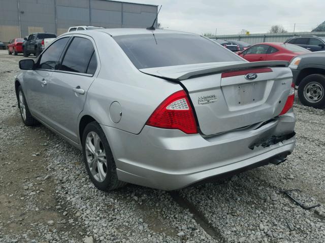 3FAHP0HAXCR315989 - 2012 FORD FUSION SE SILVER photo 3