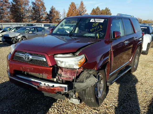 JTEBU5JR6D5113690 - 2013 TOYOTA 4RUNNER SR MAROON photo 2