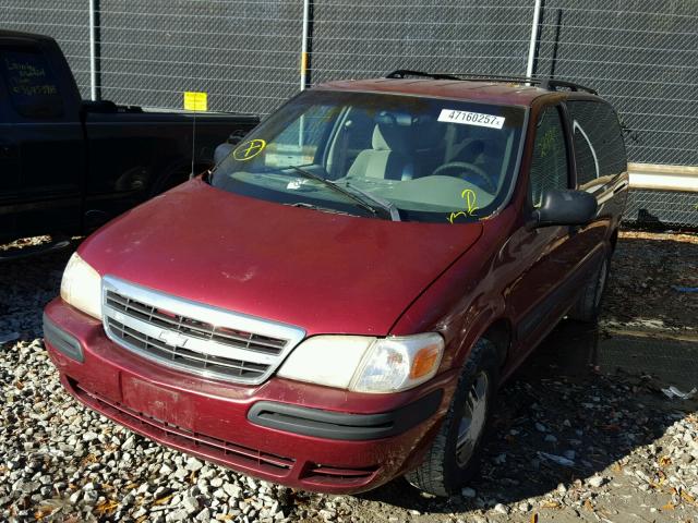 1GNDX03E02D220293 - 2002 CHEVROLET VENTURE RED photo 2