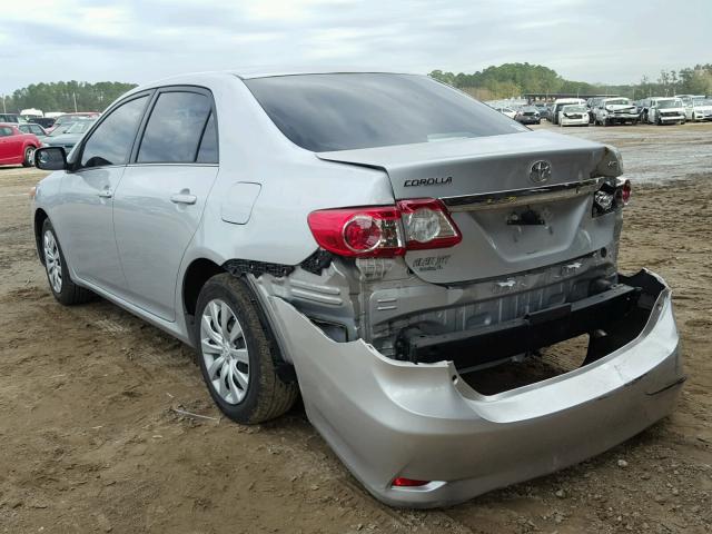 5YFBU4EE8DP114090 - 2013 TOYOTA COROLLA BA SILVER photo 3