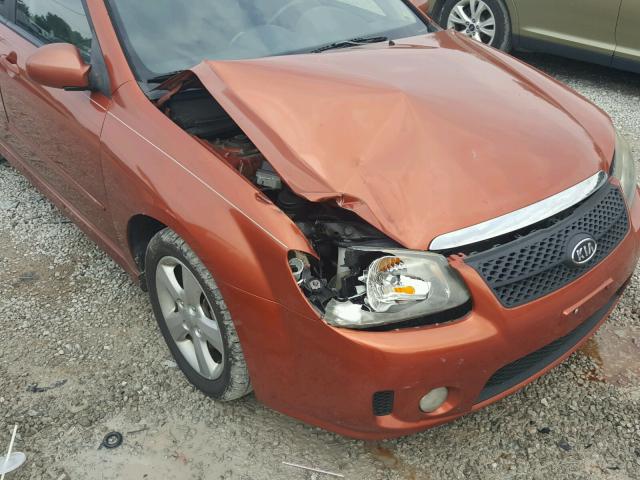 KNAFE161685015969 - 2008 KIA SPECTRA5 5 ORANGE photo 9