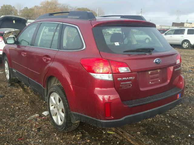 4S4BRCAC4C3238747 - 2012 SUBARU OUTBACK 2. RED photo 3