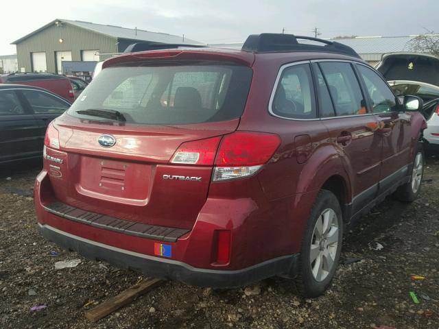 4S4BRCAC4C3238747 - 2012 SUBARU OUTBACK 2. RED photo 4