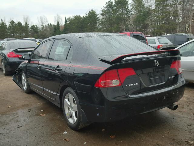 1HGFA16808L053920 - 2008 HONDA CIVIC EX BLACK photo 3