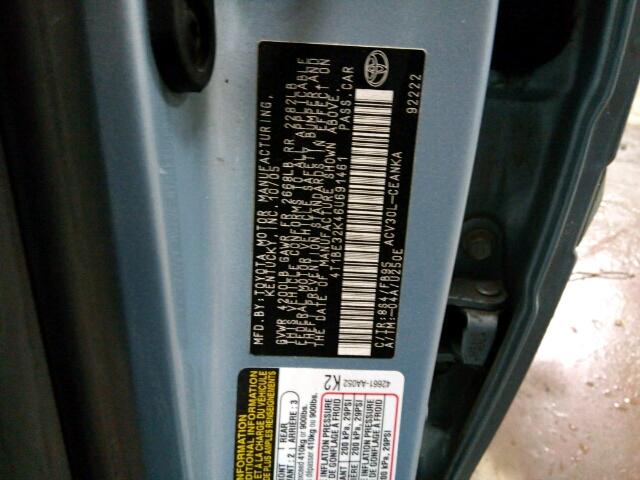 4T1BE32K46U691461 - 2006 TOYOTA CAMRY BLUE photo 10