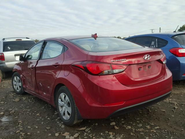 5NPDH4AE2GH721655 - 2016 HYUNDAI ELANTRA SE RED photo 3