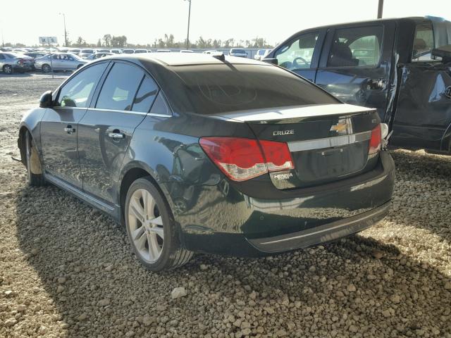 1G1PG5SB0E7109989 - 2014 CHEVROLET CRUZE LTZ GREEN photo 3