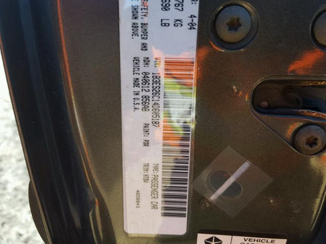 1B3ES26C14D605187 - 2004 DODGE NEON BASE GRAY photo 10