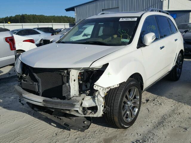 2HNYD2H49AH530209 - 2010 ACURA MDX TECHNO WHITE photo 2