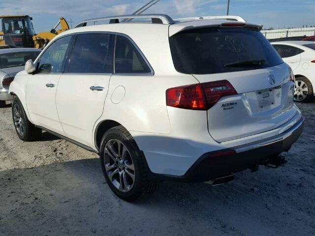 2HNYD2H49AH530209 - 2010 ACURA MDX TECHNO WHITE photo 3