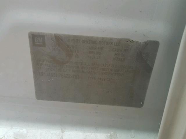 1G1JA6SH7E4229761 - 2014 CHEVROLET SONIC LS თეთრი ფოტო 10