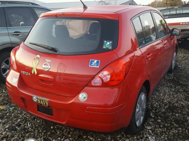 3N1BC1CP0BL470195 - 2011 NISSAN VERSA S RED photo 4