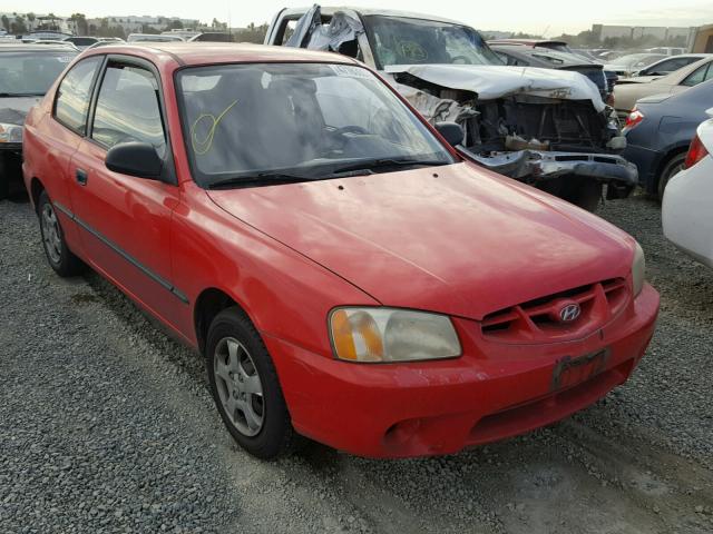 KMHCF35G9YU063455 - 2000 HYUNDAI ACCENT RED photo 1