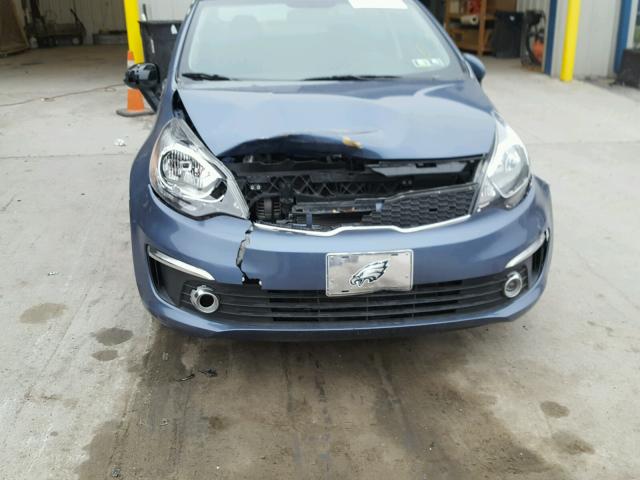 KNADN4A34G6634371 - 2016 KIA RIO EX BLUE photo 9