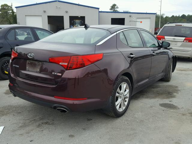 5XXGN4A76CG010540 - 2012 KIA OPTIMA EX BURGUNDY photo 4