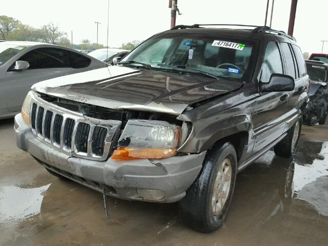 1J4GW48S2YC159505 - 2000 JEEP GRAND CHER GRAY photo 2