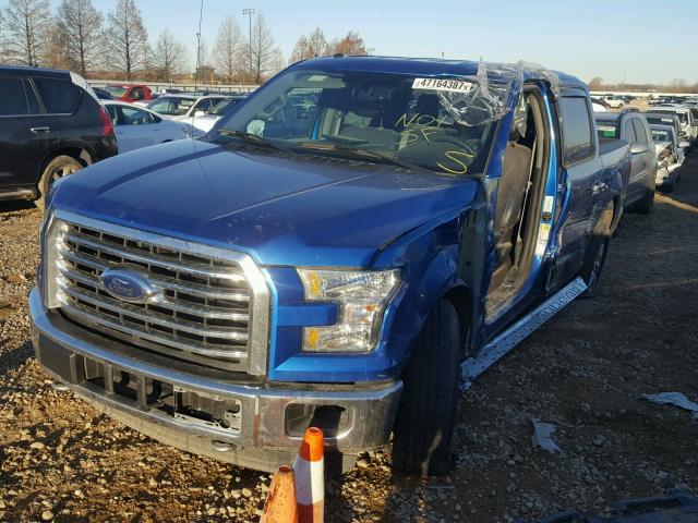 1FTEW1EG2FKE99350 - 2015 FORD F150 SUPER BLUE photo 2