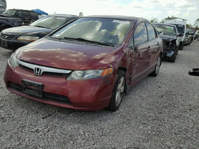 1HGFA16898L073499 - 2008 HONDA CIVIC EX BURGUNDY photo 2