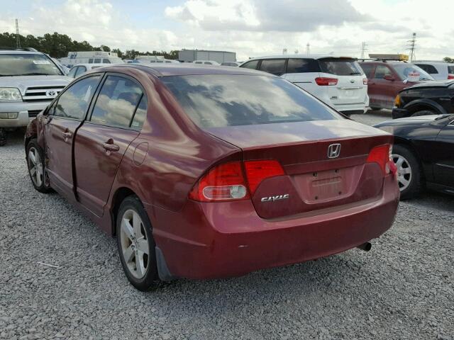 1HGFA16898L073499 - 2008 HONDA CIVIC EX BURGUNDY photo 3