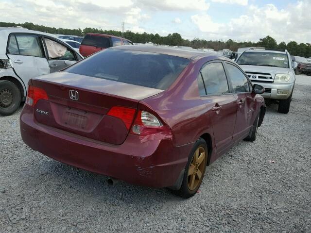 1HGFA16898L073499 - 2008 HONDA CIVIC EX BURGUNDY photo 4