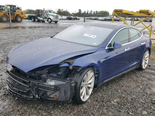 5YJSA1E48GF123774 - 2016 TESLA MODEL S BLUE photo 2