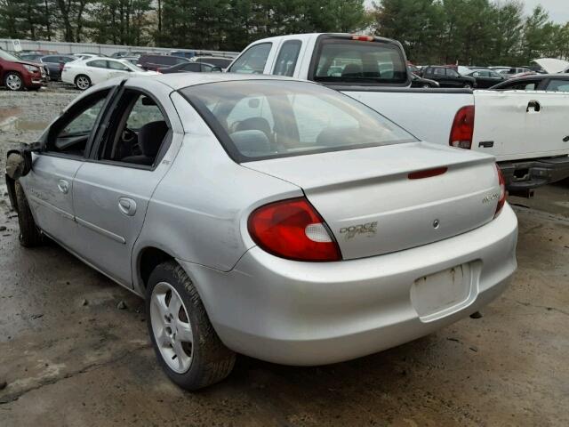 1B3ES46C7YD792520 - 2000 DODGE NEON BASE SILVER photo 3