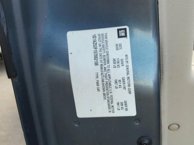 1G1AZ52F157662198 - 2005 CHEVROLET COBALT LT BLUE photo 10