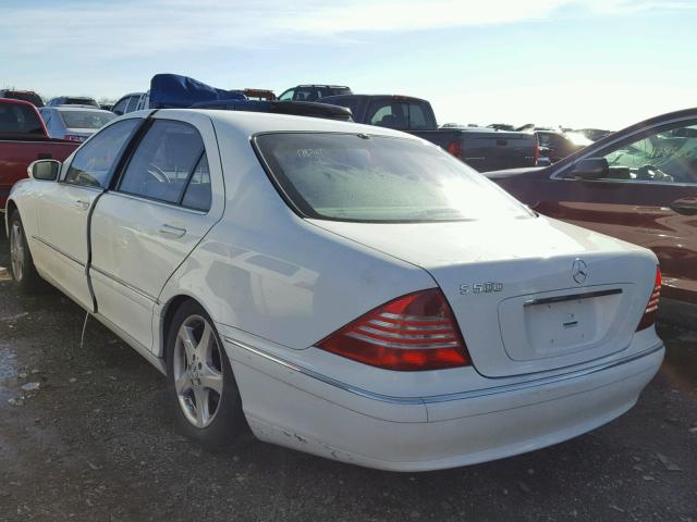 WDBNG75JX5A435314 - 2005 MERCEDES-BENZ S 500 WHITE photo 3