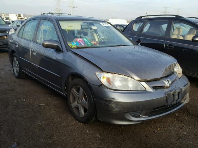 1HGES26725L019009 - 2005 HONDA CIVIC EX GRAY photo 1