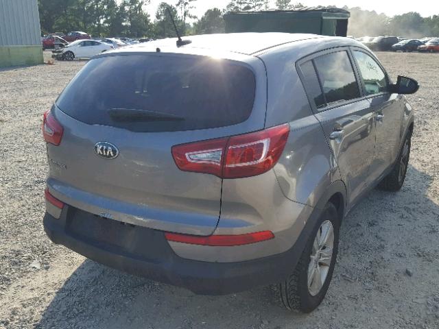 KNDPB3A25D7389807 - 2013 KIA SPORTAGE B GRAY photo 4