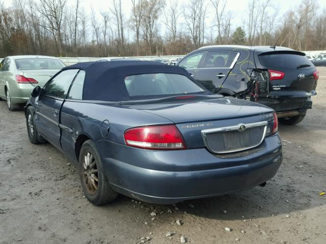 1C3EL65R62N114232 - 2002 CHRYSLER SEBRING LI BLUE photo 3