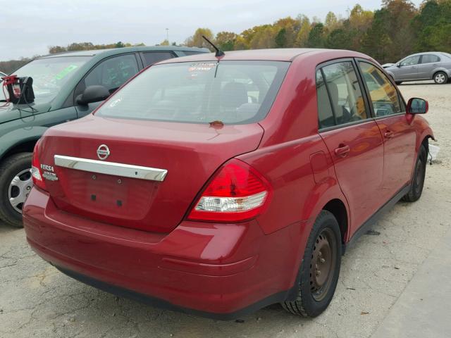 3N1BC11E49L402266 - 2009 NISSAN VERSA S RED photo 4