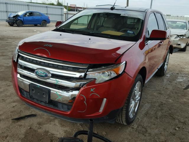 2FMDK3KC7BBA26998 - 2011 FORD EDGE LIMIT RED photo 2