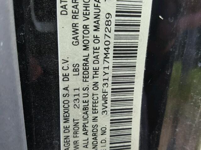 3VWRF31Y17M407289 - 2007 VOLKSWAGEN NEW BEETLE 黑色 照片 10