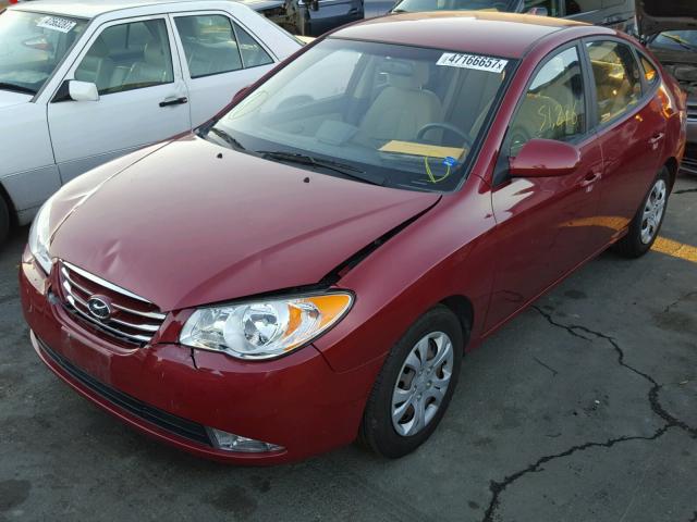 KMHDU4AD0AU042852 - 2010 HYUNDAI ELANTRA BL MAROON photo 2