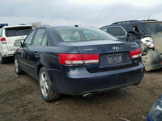 5NPEU46F67H282462 - 2007 HYUNDAI SONATA BLUE photo 3