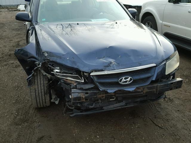 5NPEU46F67H282462 - 2007 HYUNDAI SONATA BLUE photo 9