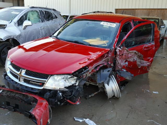 1C3CDZAB5DN725872 - 2013 DODGE AVENGER SE RED photo 2