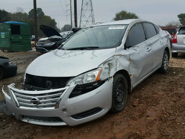 3N1AB7AP4FL630296 - 2015 NISSAN SENTRA S SILVER photo 2