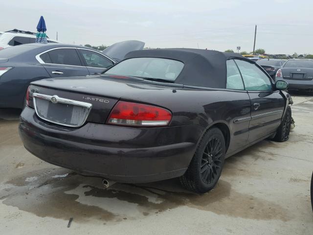 1C3EL65R54N413634 - 2004 CHRYSLER SEBRING LI PURPLE photo 4