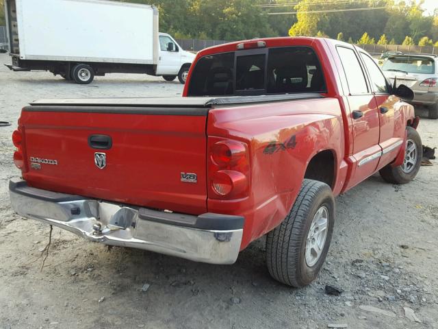 1D7HW58N05S204877 - 2005 DODGE DAKOTA QUA RED photo 4