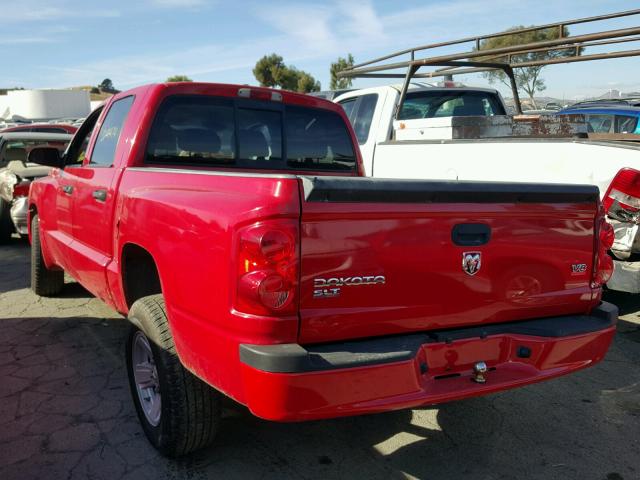 1D7HE48N28S626232 - 2008 DODGE DAKOTA QUA RED photo 3