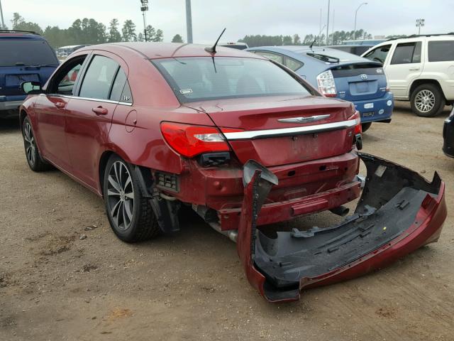 1C3CCBBG6CN249988 - 2012 CHRYSLER 200 TOURIN BURGUNDY photo 3